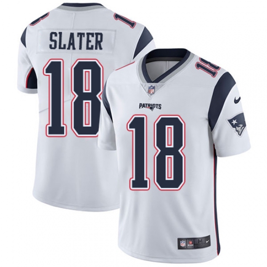 Youth Nike New England Patriots #18 Matthew Slater White Vapor Untouchable Limited Player NFL Jersey - Ujersey