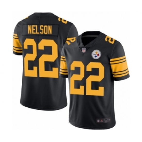 Men's Pittsburgh Steelers #22 Steven Nelson Limited Black Rush Vapor Untouchable Football Jersey - Ujersey