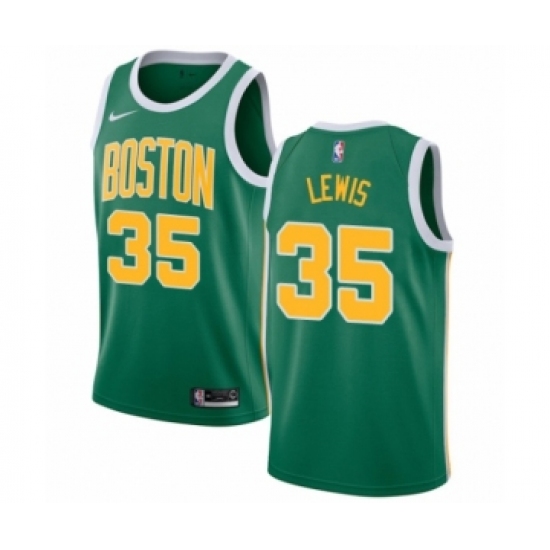 Men's Nike Boston Celtics #35 Reggie Lewis Green Swingman Jersey - Earned Edition - Ujersey
