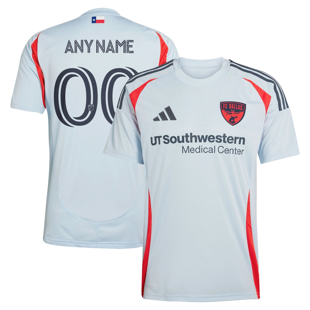 Men's FC Dallas adidas Light Blue 2025 The Inferno Kit Replica Custom Jersey - Ujersey