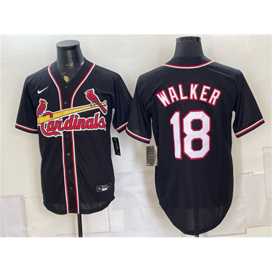 Men's St. Louis Cardinals #18 Jordan Walker 2026 Fashion Replica Black Out Stitched Baseball Jersey - Ujersey