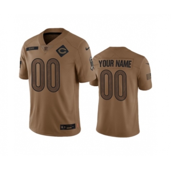 Men's Nike Chicago Bears Active Player Custom 2023 Brown Salute To Service Limited Football Stitched Jersey - Ujersey
