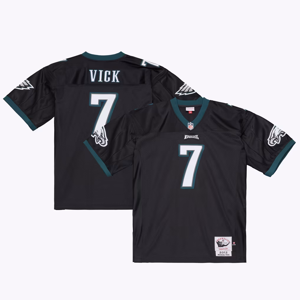 Men's Philadelphia Eagles Michael Vick Mitchell & Ness Black 2012 Authentic Throwback Jersey