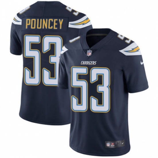 Men's Nike Los Angeles Chargers #53 Mike Pouncey Navy Blue Team Color Vapor Untouchable Limited Player NFL Jersey - Ujersey