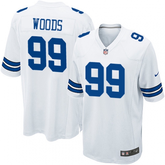 Men's Nike Dallas Cowboys #99 Antwaun Woods Game White NFL Jersey - Ujersey