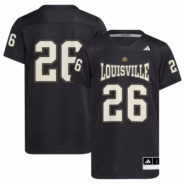 Youth adidas #26 Black Louisville Cardinals For the Ville Strategy Football Jersey - U-jersey