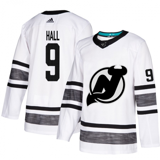 Men's Adidas New Jersey Devils #9 Taylor Hall White 2019 All-Star Game Parley Authentic Stitched NHL Jersey - Ujersey