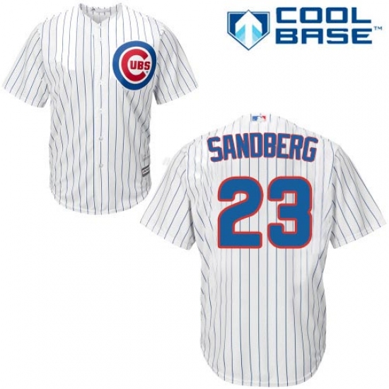 Men's Majestic Chicago Cubs #23 Ryne Sandberg Replica White Home Cool Base MLB Jersey - Ujersey