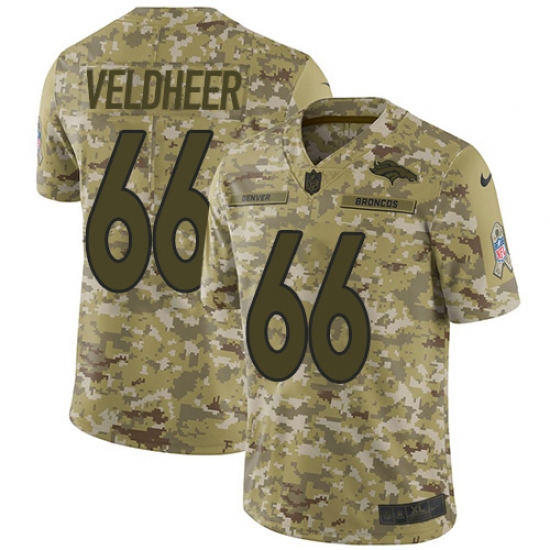 Men's Nike Denver Broncos #66 Jared Veldheer Limited Camo 2018 Salute to Service NFL Jersey - Ujersey