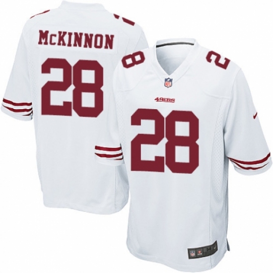 Men's Nike San Francisco 49ers #28 Jerick McKinnon Game White NFL Jersey - Ujersey