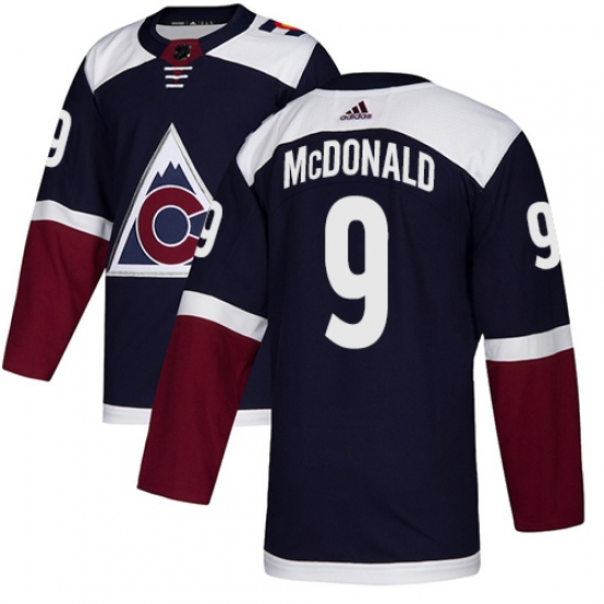Men's Adidas Colorado Avalanche #9 Lanny McDonald Authentic Navy Blue Alternate NHL Jersey - Ujersey