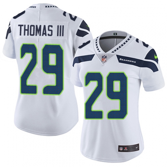 Women's Nike Seattle Seahawks #29 Earl Thomas III White Vapor Untouchable Limited Player NFL Jersey - Ujersey