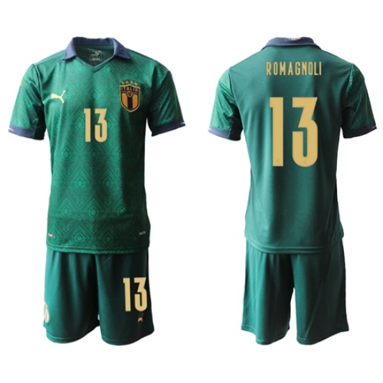 Italy #13 Romagnoli Third Soccer Country Jersey