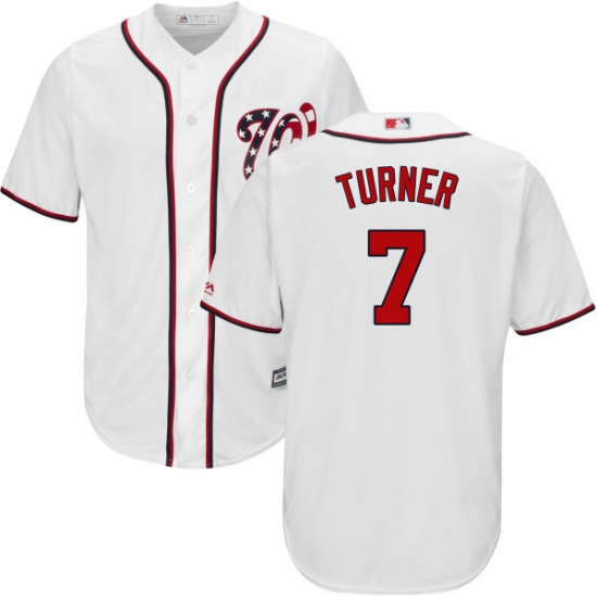 Men's Majestic Washington Nationals #7 Trea Turner Replica White Home Cool Base MLB Jersey - Ujersey