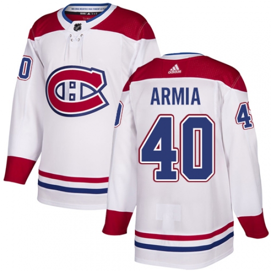 Youth Adidas Montreal Canadiens #40 Joel Armia Authentic White Away NHL Jersey - Ujersey