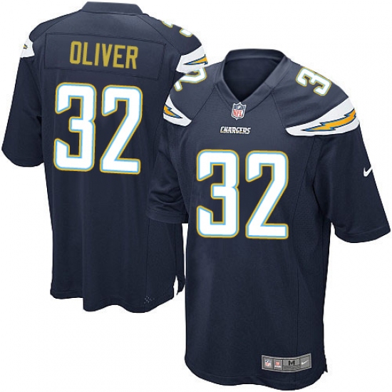Men's Nike Los Angeles Chargers #32 Branden Oliver Game Navy Blue Team Color NFL Jersey - Ujersey