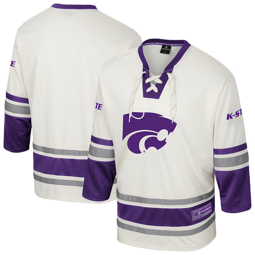 Men's Colosseum Cream Kansas State Wildcats Puck Proud Fashion Hockey Jersey - ujerseystore