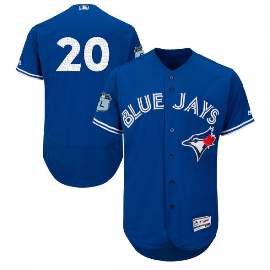 Men's Majestic Toronto Blue Jays #20 Josh Donaldson Royal Blue 2017 Spring Training Authentic Collection Flex Base MLB Jersey - Ujersey