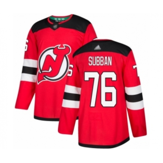 Men's New Jersey Devils #76 P. K. Subban Authentic Red Home Hockey Jersey - Ujersey