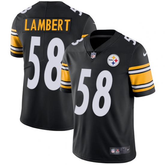 Men's Nike Pittsburgh Steelers #58 Jack Lambert Black Team Color Vapor Untouchable Limited Player NFL Jersey - Ujersey