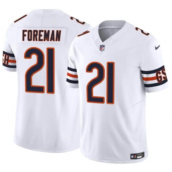 Men's Chicago Bears #21 D'Onta Foreman White 2023 F.U.S.E. Vapor Football Stitched Jersey - Ujersey