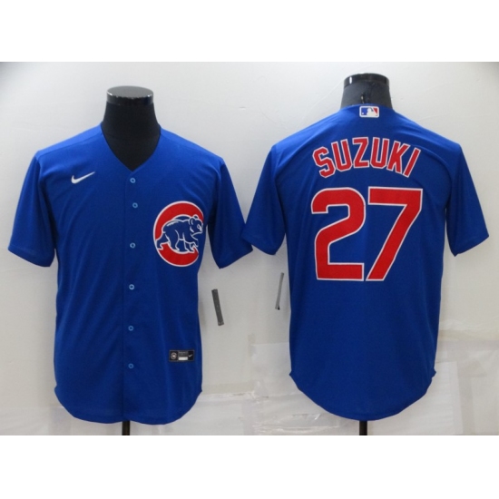 Men's Nike Chicago Cubs #27 Seiya Suzuki Blue Home Flex Base Authentic Collection Jersey - Ujersey
