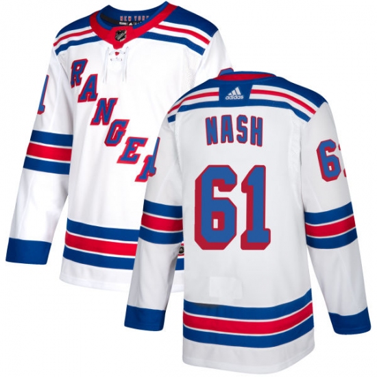 Women's Reebok New York Rangers #61 Rick Nash Authentic White Away NHL Jersey - Ujersey