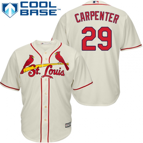 Youth Majestic St. Louis Cardinals #29 Chris Carpenter Replica Cream Alternate Cool Base MLB Jersey - Ujersey