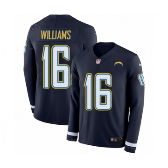 Youth Nike Los Angeles Chargers #16 Tyrell Williams Limited Navy Blue Therma Long Sleeve NFL Jersey - Ujersey