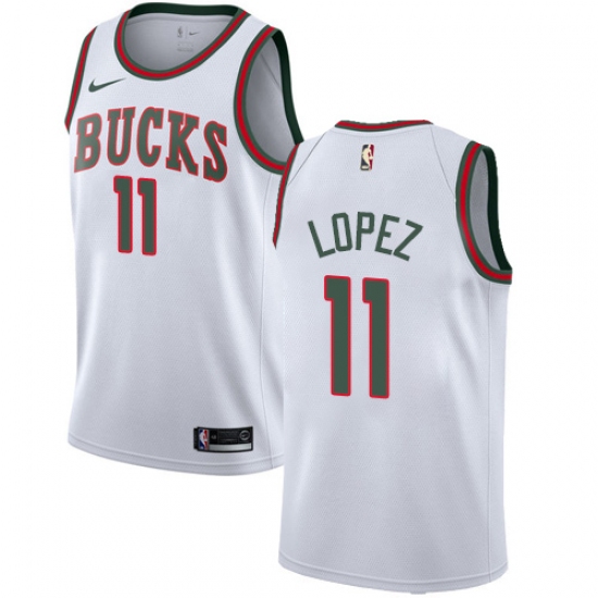 Youth Nike Milwaukee Bucks #11 Brook Lopez Swingman White Fashion Hardwood Classics NBA Jersey - Ujersey