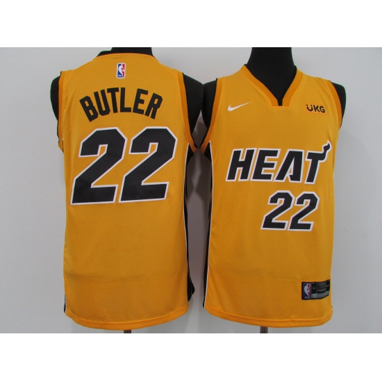 Men's Nike Miami Heat #22 Jimmy Butler Yellow Swingman Basketball Jersey - Ujersey