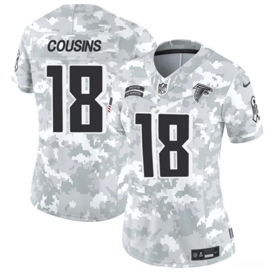 Women's Atlanta Falcons #18 Kirk Cousins 2024 F.U.S.E Arctic Camo Salute To Service Limited Stitched Football Jersey(Run Small) - Ujersey