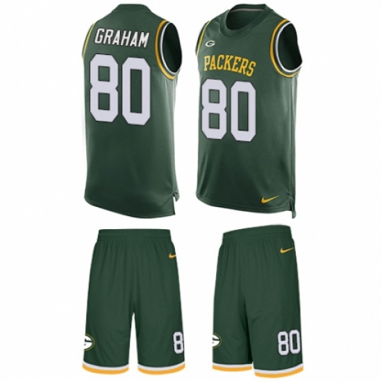Men's Nike Green Bay Packers #80 Jimmy Graham Limited Green Tank Top Suit NFL Jersey - Ujersey