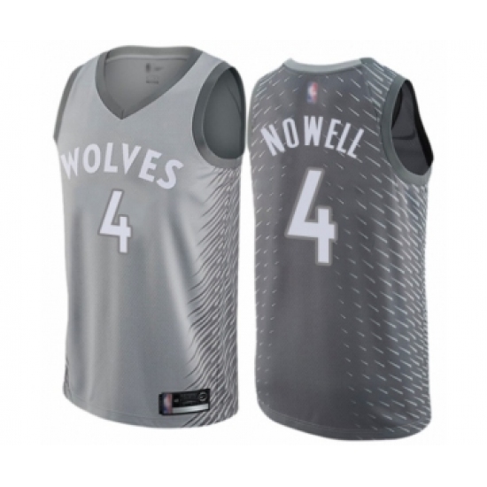 Women's Minnesota Timberwolves #4 Jaylen Nowell Swingman Gray Basketball Jersey - City Edition - Ujersey