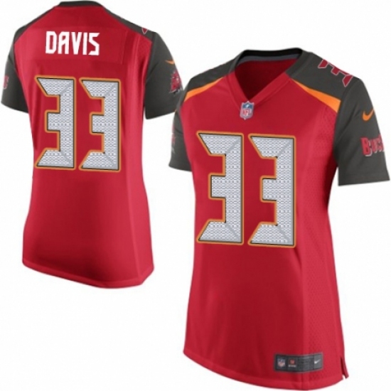 Women's Nike Tampa Bay Buccaneers #33 Carlton Davis Game Red Team Color NFL Jersey - Ujersey