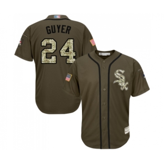 Youth Chicago White Sox #24 Brandon Guyer Authentic Green Salute to Service Baseball Jersey - Ujersey