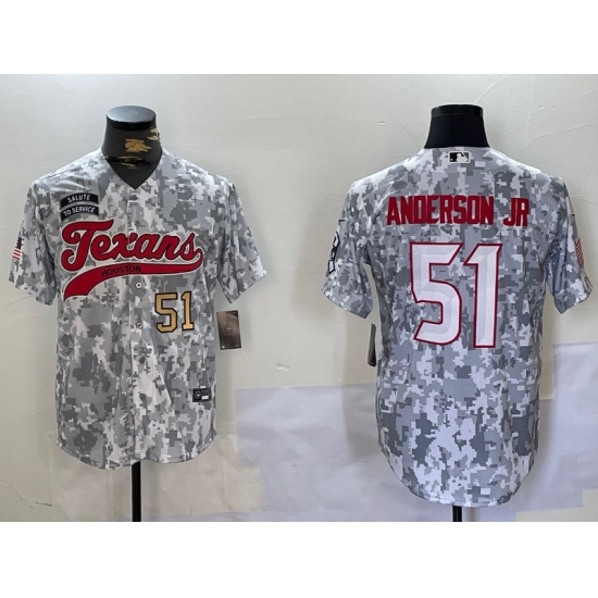 Men's Houston Texans #51 Will Anderson Jr Arctic Camo 2024 Salute to Service Stitched Baseball Jerseys - Ujersey