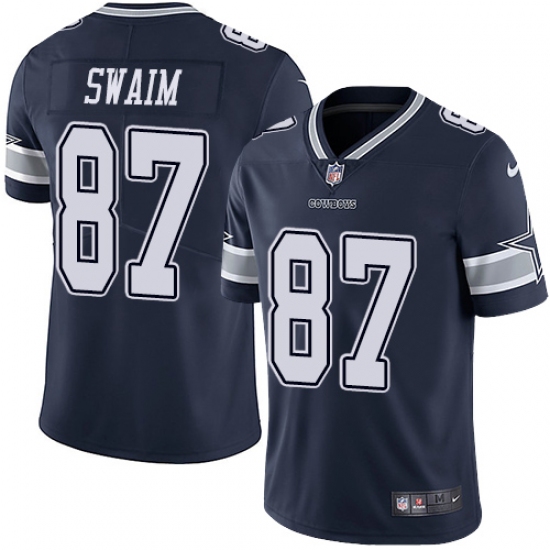 Men's Nike Dallas Cowboys #87 Geoff Swaim Navy Blue Team Color Vapor Untouchable Limited Player NFL Jersey - Ujersey