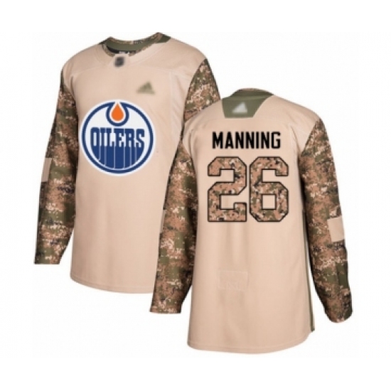 Men's Edmonton Oilers #26 Brandon Manning Authentic Camo Veterans Day Practice Hockey Jersey - Ujersey