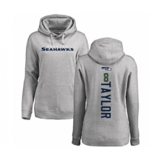 Football Women's Seattle Seahawks #8 Jamar Taylor Ash Backer Pullover Hoodie - Ujersey