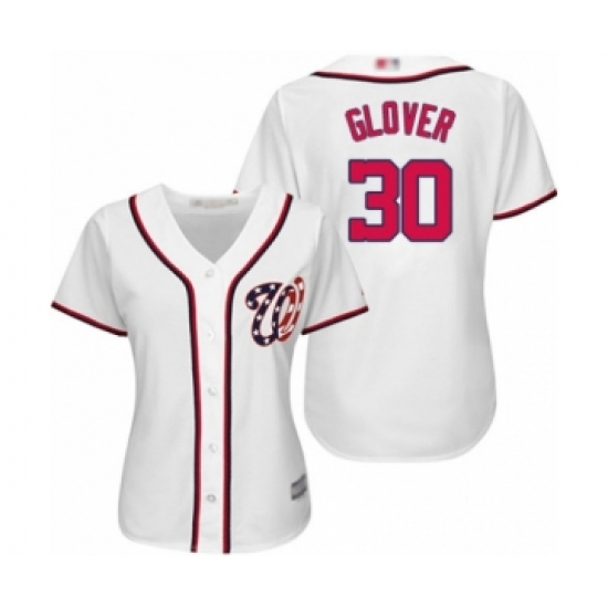 Women's Washington Nationals #30 Koda Glover Authentic White Home Cool Base Baseball Player Jersey - Ujersey
