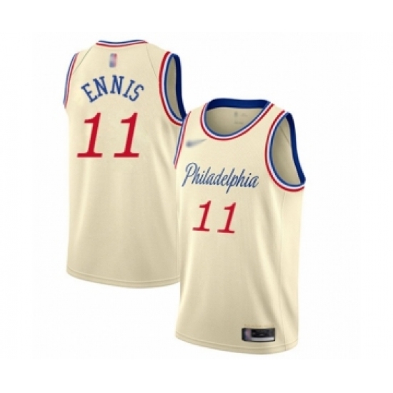 Youth Philadelphia 76ers #11 James Ennis Swingman Cream Basketball Jersey - 2019 20 City Edition - Ujersey