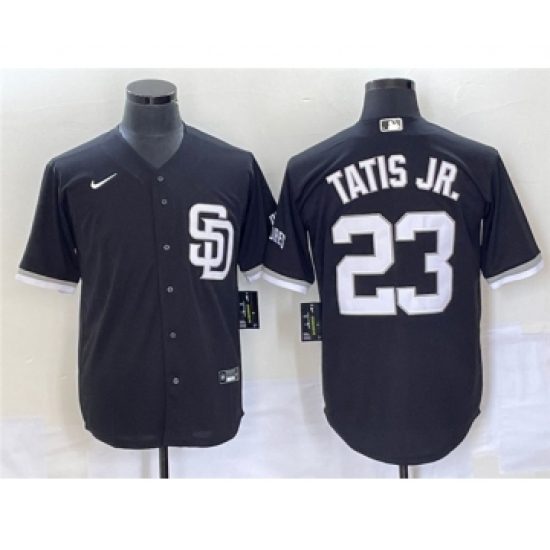 Men's San Diego Padres #23 Fernando Tatis Jr. Black Cool Base Stitched Baseball Jersey - Ujersey