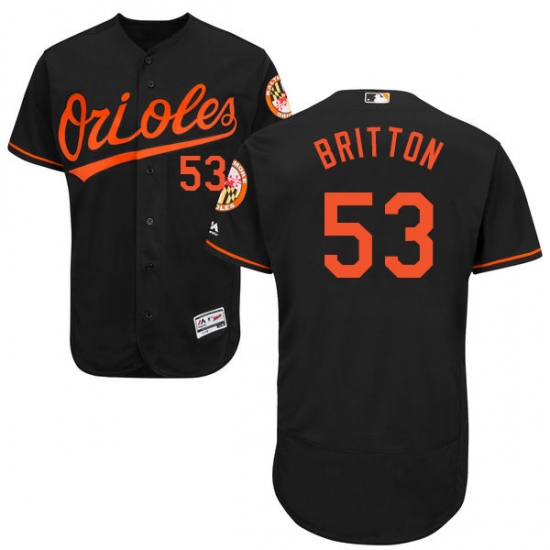 Men's Majestic Baltimore Orioles #53 Zach Britton Black Alternate Flex Base Authentic Collection MLB Jersey - Ujersey