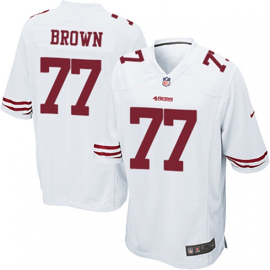 Men's Nike San Francisco 49ers #77 Trent Brown Game White NFL Jersey - Ujersey