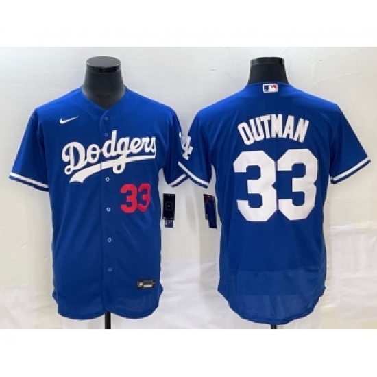 Men's Los Angeles Dodgers #33 James Outman Blue Flex Base Stitched Baseball Jersey - Ujersey