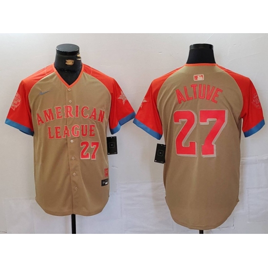 Men's Houston Astros #27 Jose Altuve Number Cream 2024 All Star Limited Stitched Jersey - Ujersey