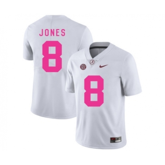 Alabama Crimson Tide 8 Julio Jones White 2018 Breast Cancer Awareness College Football Jersey - Ujersey