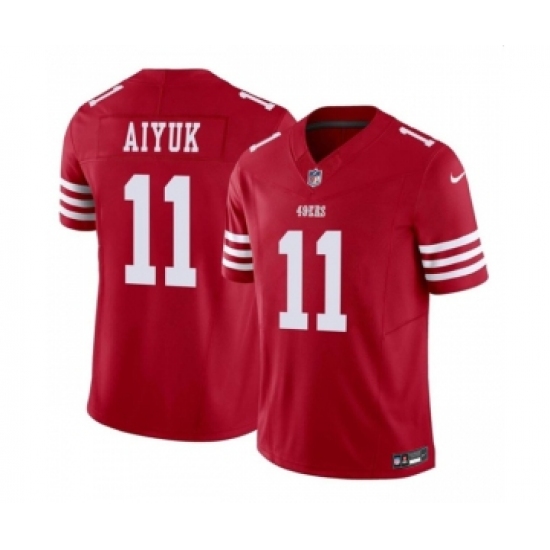Men's Nike San Francisco 49ers #11 Brandon Aiyuk Red 2023 F.U.S.E. Vapor Limited Football Stitched Jersey - Ujersey