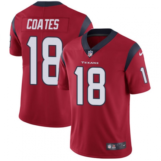 Men's Nike Houston Texans #18 Sammie Coates Red Alternate Vapor Untouchable Limited Player NFL Jersey - Ujersey